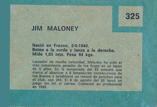 Jim Maloney  baseball card collectible - Main Image 2