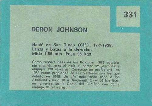 Deron Johnson  baseball card collectible - Main Image 2