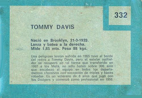 Tommy Davis  baseball card collectible - Main Image 2