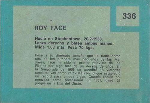 Roy Face  baseball card collectible - Main Image 2