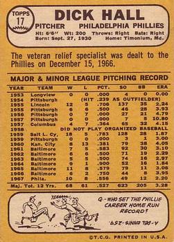 Dick Hall  baseball card collectible - Main Image 2