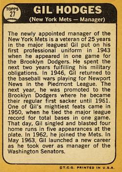 Gil Hodges  baseball card collectible - Main Image 2