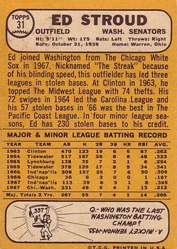 Ed Stroud  baseball card collectible - Main Image 2