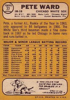 Pete Ward  baseball card collectible - Main Image 2