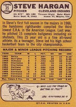 Steve Hargan  baseball card collectible - Main Image 2