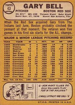 Gary Bell  baseball card collectible - Main Image 2