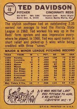 Ted Davidson  baseball card collectible - Main Image 2