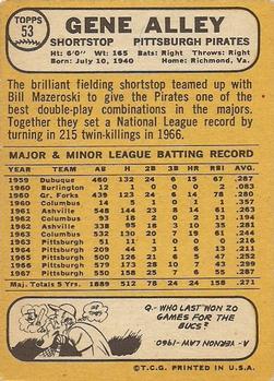 Gene Alley  baseball card collectible - Main Image 2