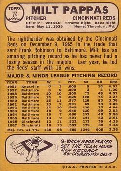Milt Pappas  baseball card collectible - Main Image 2