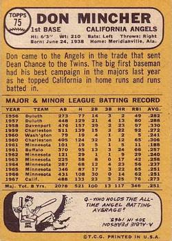 Don Mincher  baseball card collectible - Main Image 2