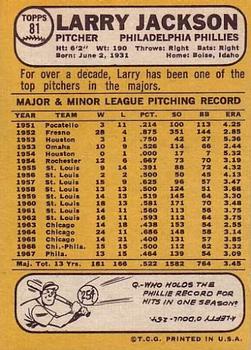 Larry Jackson  baseball card collectible - Main Image 2