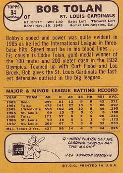 Bob Tolan  baseball card collectible - Main Image 2