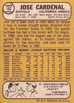 Jose Cardenal  baseball card collectible - Main Image 2