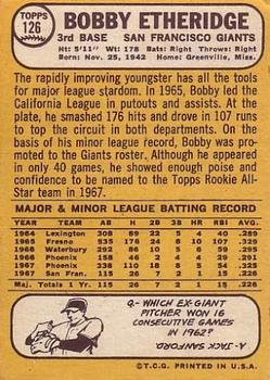 Bobby Etheridge  baseball card collectible - Main Image 2