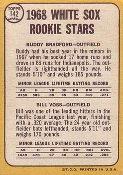 White Sox 1968 Rookie Stars (Buddy Bradford / Bill Voss)  baseball card collectible - Main Image 2