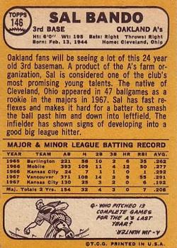 Sal Bando  baseball card collectible - Main Image 2