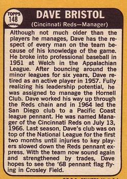 Dave Bristol  baseball card collectible - Main Image 2