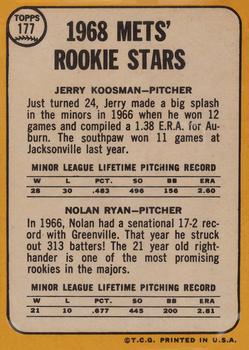 Mets 1968 Rookie Stars (Jerry Koosman / Nolan Ryan)  baseball card collectible - Main Image 2