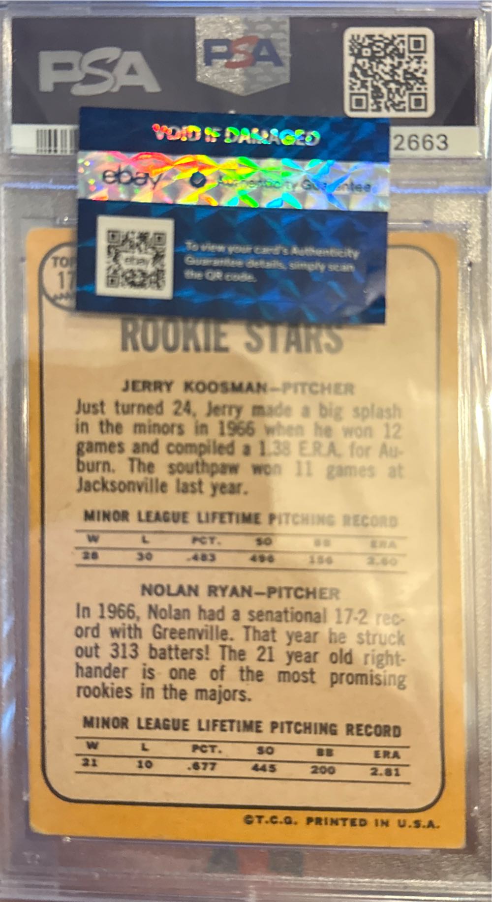 Mets 1968 Rookie Stars (Jerry Koosman / Nolan Ryan)  baseball card collectible - Main Image 4