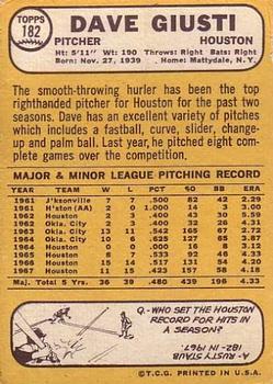 Dave Giusti  baseball card collectible - Main Image 2