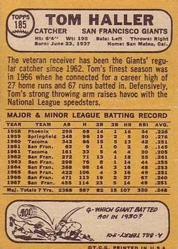 Tom Haller  baseball card collectible - Main Image 2