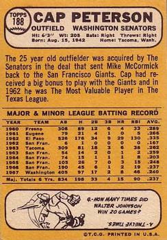 Cap Peterson  baseball card collectible - Main Image 2