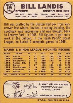 Bill Landis  baseball card collectible - Main Image 2