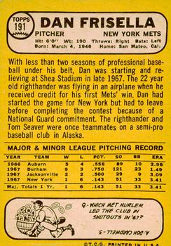 Dan Frisella  baseball card collectible - Main Image 2