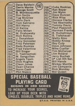 3rd Series Checklist 197-283  baseball card collectible - Main Image 2