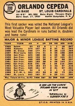 Orlando Cepeda  baseball card collectible - Main Image 2