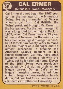 Cal Ermer  baseball card collectible - Main Image 2