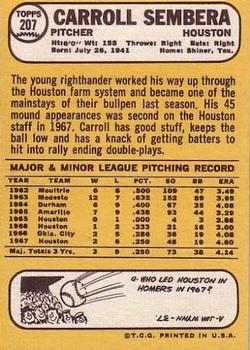Carroll Sembera  baseball card collectible - Main Image 2