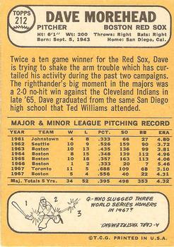 Dave Morehead  baseball card collectible - Main Image 2