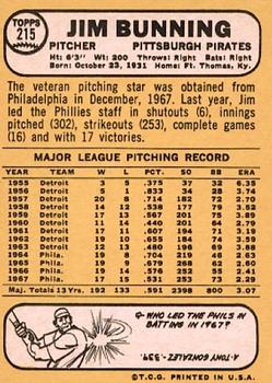 Jim Bunning  baseball card collectible - Main Image 2