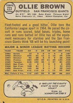 Ollie Brown  baseball card collectible - Main Image 2