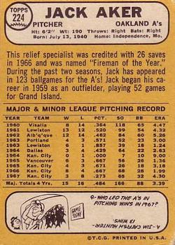 Jack Aker  baseball card collectible - Main Image 2