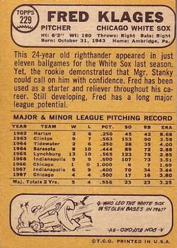 Fred Klages  baseball card collectible - Main Image 2