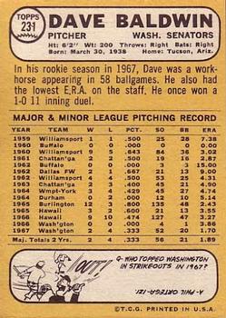 Dave Baldwin  baseball card collectible - Main Image 2