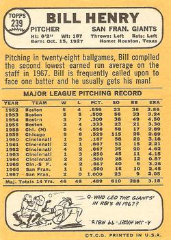 Bill Henry  baseball card collectible - Main Image 2