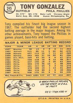 Tony Gonzalez  baseball card collectible - Main Image 2