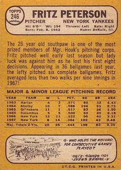 Fritz Peterson  baseball card collectible - Main Image 2