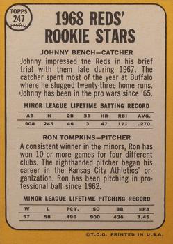 Reds 1968 Rookie Stars (Johnny Bench / Ron Tompkins)  baseball card collectible - Main Image 2