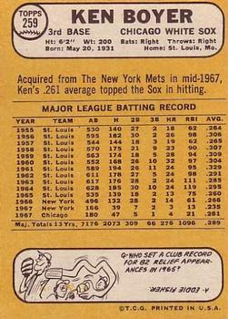 Ken Boyer  baseball card collectible - Main Image 2
