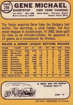 Gene Michael  baseball card collectible - Main Image 2
