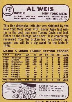 Al Weis  baseball card collectible - Main Image 2