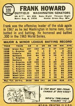 Frank Howard  baseball card collectible - Main Image 2