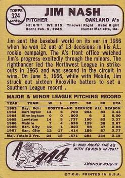 Jim Nash  baseball card collectible - Main Image 2