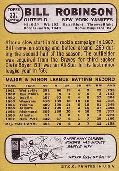 Bill Robinson  baseball card collectible - Main Image 2