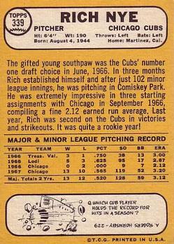 Rich Nye  baseball card collectible - Main Image 2