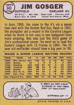 Jim Gosger  baseball card collectible - Main Image 2